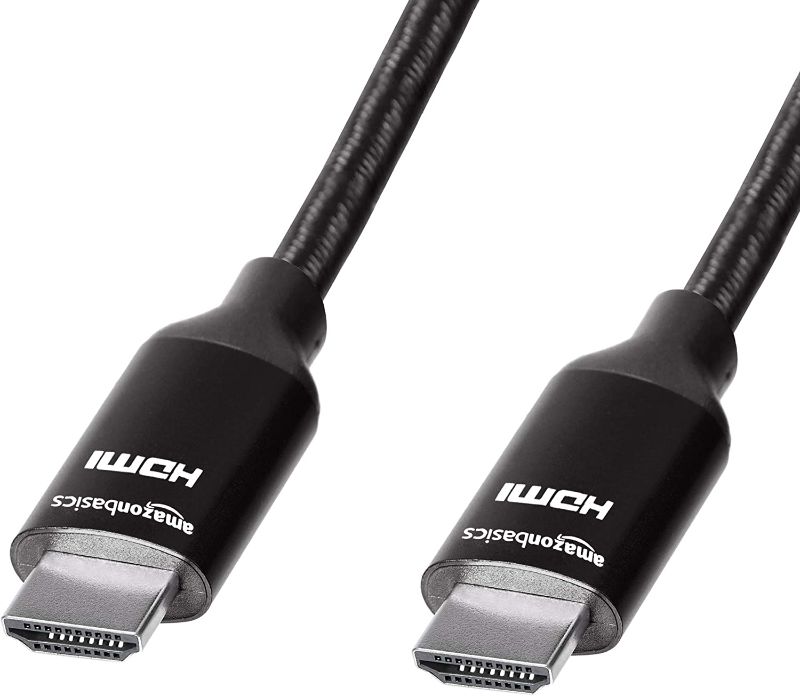 Photo 1 of Amazon Basics 10.2 Gbps High-Speed 4K HDMI Cable with Braided Cord, 15-Foot, Black
