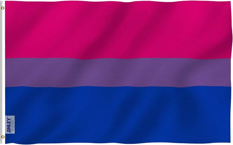 Photo 1 of Anley Fly Breeze 3x5 Foot Bi Pride Flag - Vivid Color and Fade proof - Canvas Header and Double Stitched - Bisexual Flags Polyester with Brass Grommets 3 X 5 Ft
