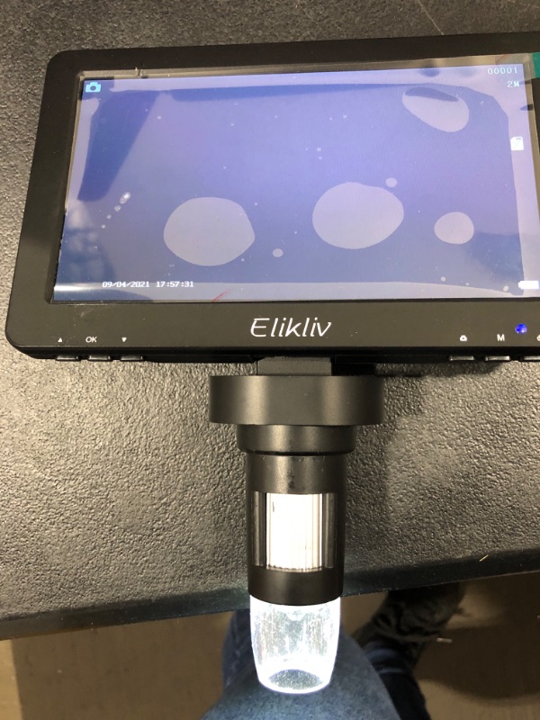 Photo 5 of Elikliv EDM9 7'' LCD Digital Microscope 1200X, 1080P Coin Microscope with 12MP Camera Sensor, Wired Remote, 10 LED Lights, Soldering Electronic Microscope for Adult, Compatible with Windows/Mac OS 7" Screen - DM9