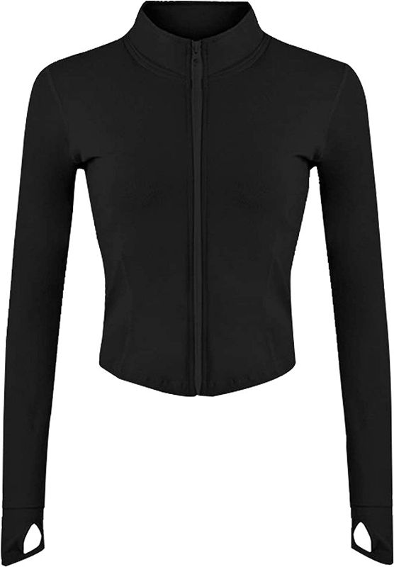 Photo 1 of  Women's Full Zip Seamless Workout Jacket Running Yoga Slim Fit Track Jacket https://a.co/d/bvmThxs
