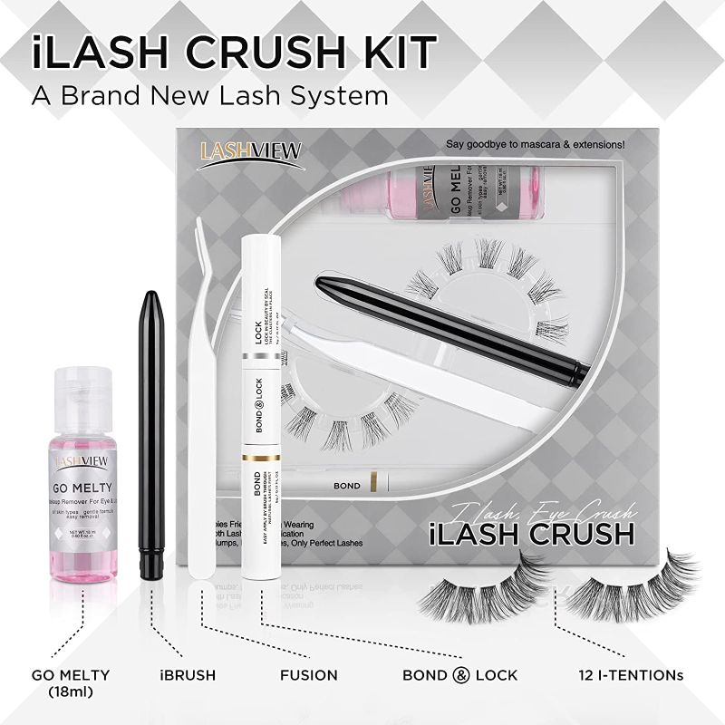 Photo 1 of 
LASHVIEW DIY Eyelash Extension Kit,12 Clusters Volume Lashes Set with Applicator and Bond & Seal,Eyelash Extension Remover,Eye lifting 3D Effect,C curl Lashes Pack 16mm-Criss Cross