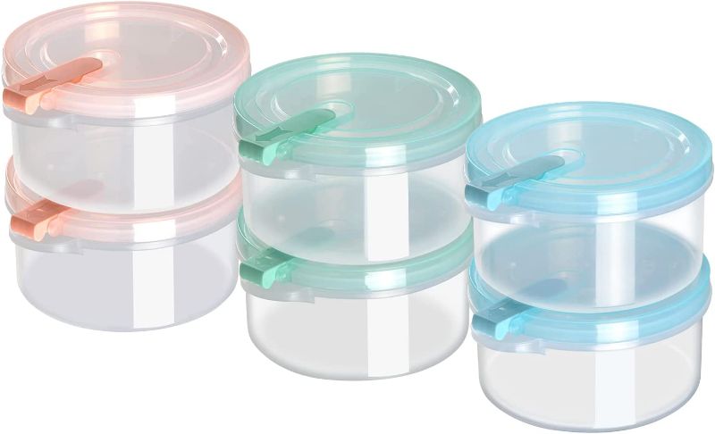 Photo 1 of 6-pack 36oz reusable plastic food storage containers for meal prep left overs lunch container cups bowls -leak proof-easys open -adult kids - freezer dishwasher safe (Round) 