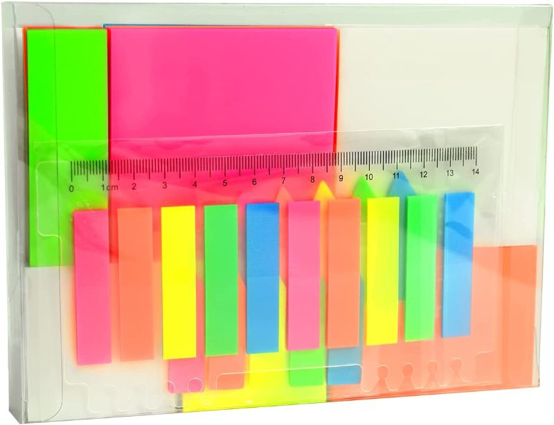 Photo 1 of Lanbowang Transparent Sticky Notes - Clear Post It Notes Plus Quantity Set - Various Sizes and Colors to Meet Different Scenarios - for Book Annotations and Office File Revisions?1950Sheets ?