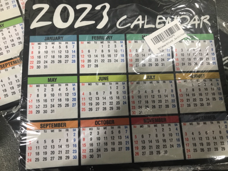 Photo 2 of 2023 Calendar HD Font Mouse pad, Non-Slip Personalized Rectangular Black Background, Size: 9.5 x 7.6 inches