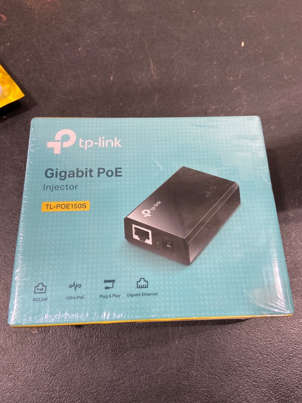 Photo 2 of TP-LINK 802.3af Gigabit PoE Injector | Convert Non-PoE to PoE Adapter | Auto Detects the Required Power, up to 15.4W | Plug & Play | Distance Up to 100 meters (328 ft.) | Black (TL-PoE150S) PoE Injector (15W)