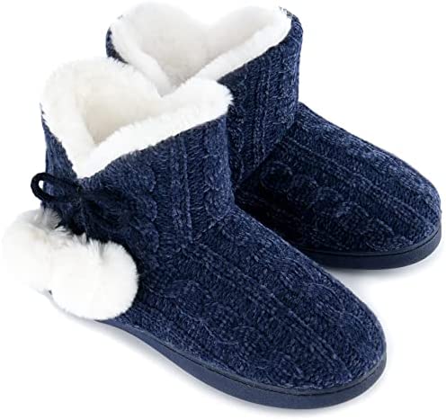 Photo 1 of DL Womens-Warm-House-Bootie-Slippers Fluffy Cute For Winter, Comfy Cable Knit Memory Foam Ladies Boots Slippers Indoor With Fuzzy Plush Lining, Cozy Female Adult Home Bedroom Shoes
SIZE 8