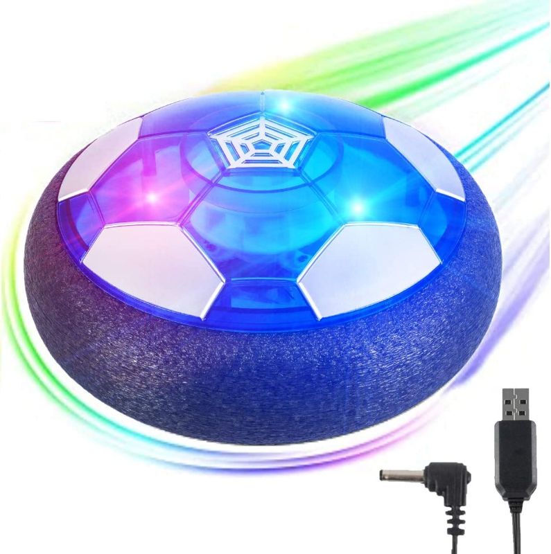 Photo 1 of Hover Soccer Ball Kids Toys for 3 4 5 6 7 8-12 Years Old Boy Girl, USB Rechargeable Hover Ball with Protective Foam Bumper and Colorful LED Lights, Air Soccer Hover Ball for Kids Soccer Game Indoor 