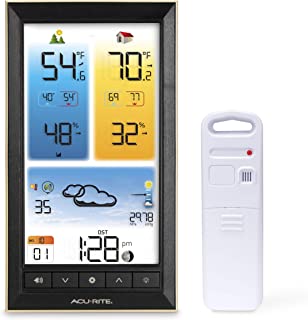 Photo 1 of AcuRite 01201M Vertical Wireless Color Weather Station with Indoor/Outdoor Temperature Alerts, 12 x 10.75 Inches, Black
