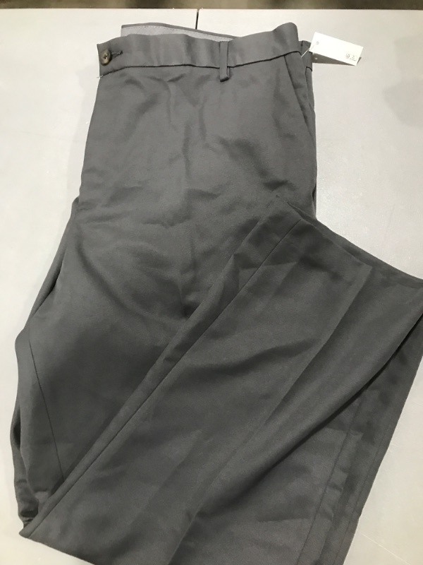 Photo 2 of Amazon Essentials Men's Slim-Fit Flat-Front Dress Pant Polyester Dark Grey 42W x 30L