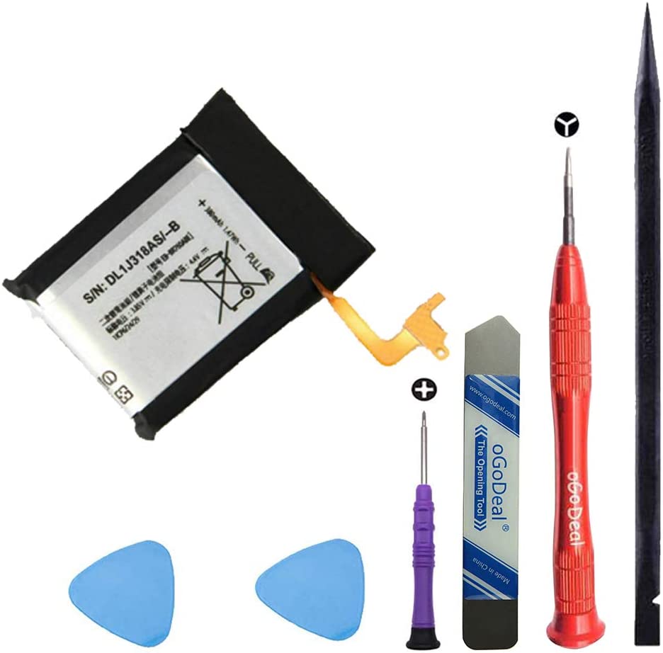 Photo 1 of oGoDeal Replacement Battery for Samsung Gear S3 Frontier(SM-R760) and Gear S3 Classic 3.85V 380mAh Battery SM-R770,BR760,R765 EB-BR760ABE GH43-04699A Battery with DIY Repair Tools
