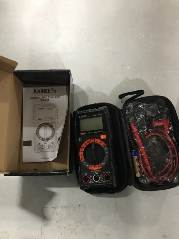 Photo 1 of KAIWEETS Digital Multimeter TRMS 6000 Counts Voltmeter Auto-Ranging Fast Accurately Measures Voltage Current Amp Resistance Diodes Continuity Duty-Cycle Capacitance Temperature for Automotive
