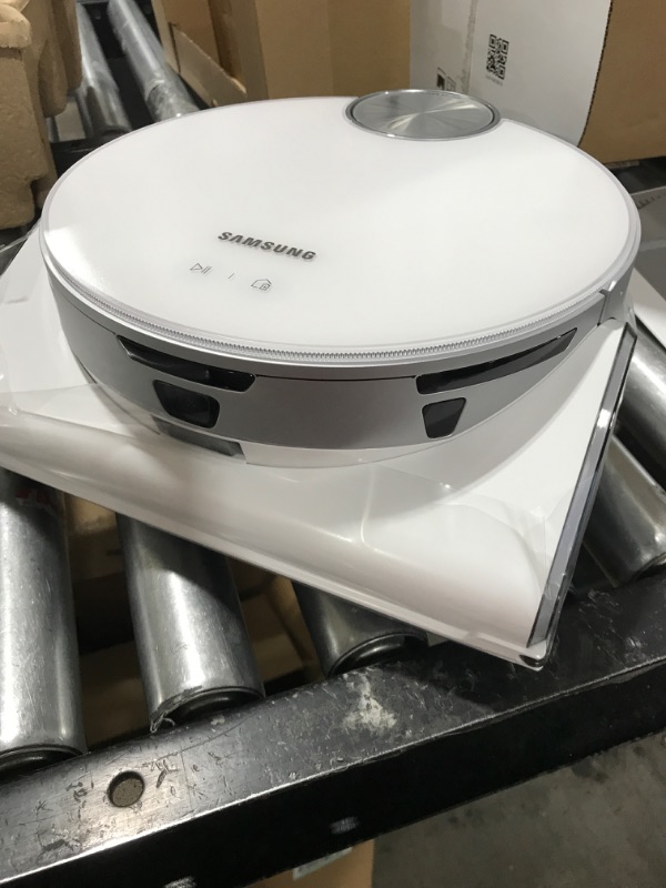 Photo 1 of SAMSUNG Jet Bot AI+ Robot Vacuum Cleaner w/ Object Recognition, Intelligent Cleaning, Clean Station, 5-Layer Filter, Touchless Dust Removal for Hardwood Floors, Carpets, VR50T95735W, White