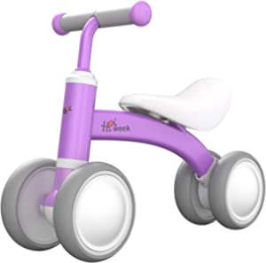 Photo 1 of  Baby Balance Bike Cute Toys for 1 Year Old Boy and Girl Toddler Bike 12-36 Months Baby Walker Riding Gifts for Boys Girls No Pedal Infant 4 Wheels Baby's First Birthday Gift… (Purple) 