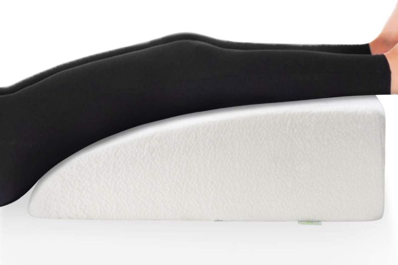 Photo 1 of  OasisSpace 8" Leg Rest Pillow, Leg Elevation Pillow Bed Wedge Post Surgery Elevated Cushion 1.5" Memory Foam Recovery Wedge for Back, Hip and Knee Pain Relief, Foot and Ankle Injury - Removable Cover 
