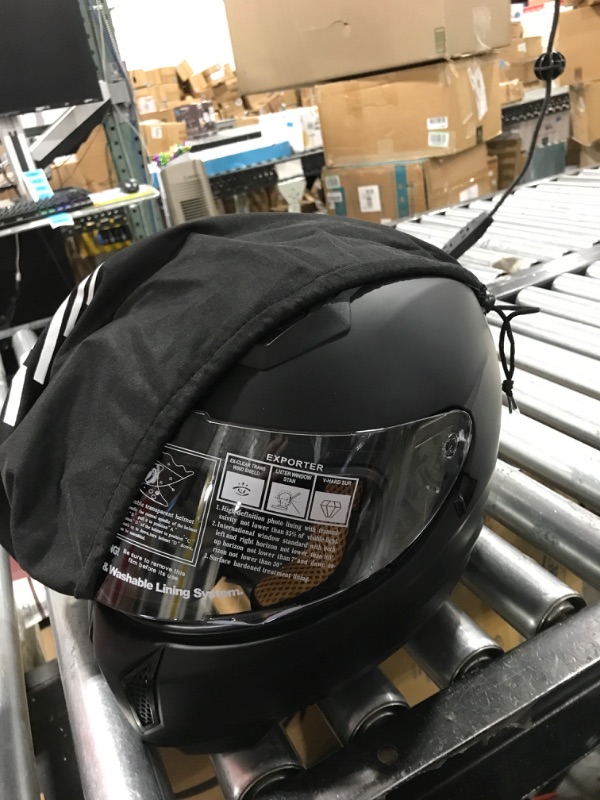 Photo 2 of  JnmHel Full Face Motorcycle Helmet for Men Women, Noise Reduced Protective Street Bike Helmets with Tinted Visor, DOT Certified Enhanced Safe Sports Model Matte Black. 