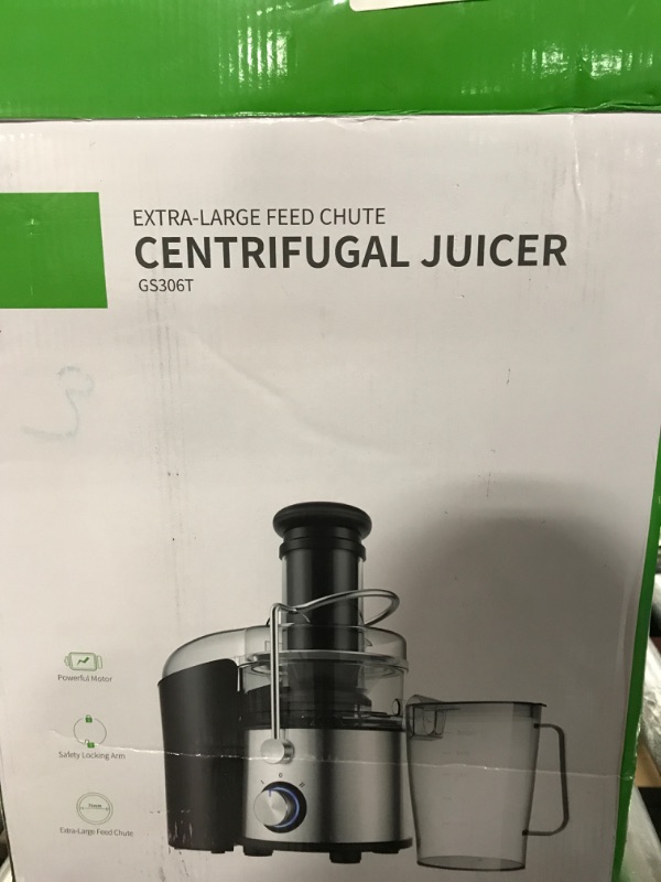 Photo 2 of  KOIOS Centrifugal Juicer Machines, Juice Extractor with Extra Large 3inch Feed Chute, 304 Stainless Steel Filter, High Juice Yield for Fruits and Vegetables, Easy to Clean, 100% BPA-Free, 1200W Powerful, Dishwasher Safe, Included Brush 