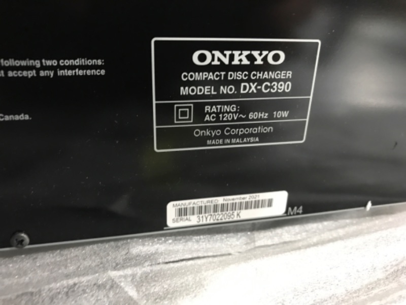 Photo 4 of Onkyo DXC390 6-Disc Carousel Changer CD Player, Black