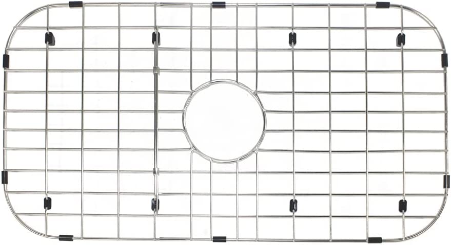 Photo 1 of  Alonsoo Sink Grid Sink Protectors 26" x 14 1/8" W, Kitchen Sink Grid Centered Drain with Corner Radius 3-1/2", Stainless Steel Sink Rack Kitchen Sink Protector, Sink Bottom Rack 