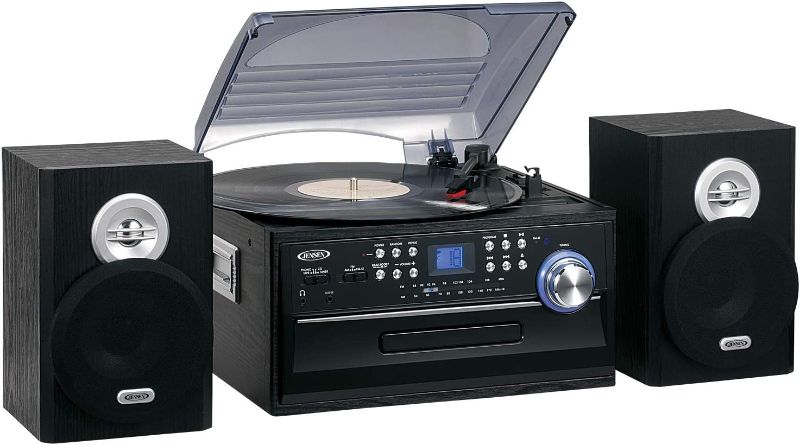 Photo 1 of  JENSEN JTA-475B 3-Speed Stereo Turntable with CD System, Cassette, and AM/FM Stereo Radio 