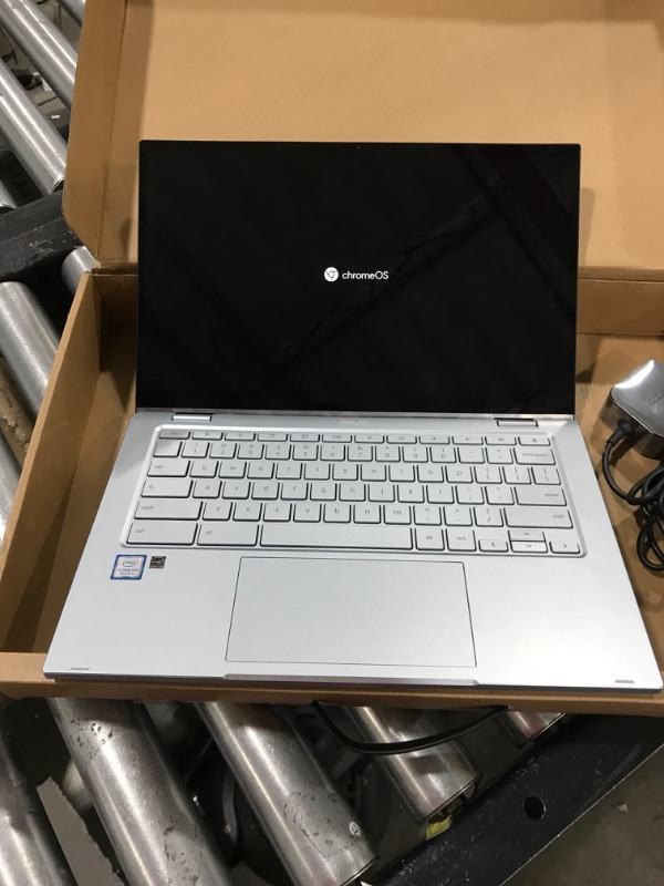 Photo 5 of ASUS Chromebook Flip C433 14" FHD Touchscreen 2-in-1 Laptop, Intel Core m3-8100Y up to 3.4GHz, 8GB RAM, 128GB Storage (64GB eMMC + 64GB Flash Drive), 802.11AC WiFi, Backlit Keyboard, Silver, Chrome OS