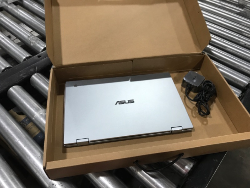 Photo 3 of ASUS Chromebook Flip C433 14" FHD Touchscreen 2-in-1 Laptop, Intel Core m3-8100Y up to 3.4GHz, 8GB RAM, 128GB Storage (64GB eMMC + 64GB Flash Drive), 802.11AC WiFi, Backlit Keyboard, Silver, Chrome OS