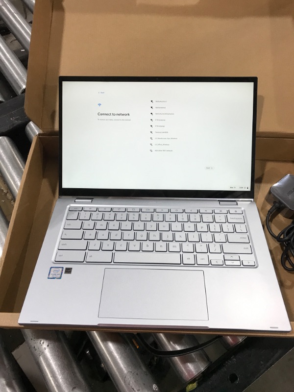 Photo 2 of ASUS Chromebook Flip C433 14" FHD Touchscreen 2-in-1 Laptop, Intel Core m3-8100Y up to 3.4GHz, 8GB RAM, 128GB Storage (64GB eMMC + 64GB Flash Drive), 802.11AC WiFi, Backlit Keyboard, Silver, Chrome OS