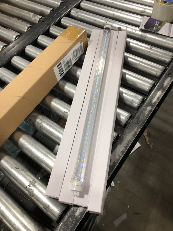 Photo 2 of 2FT LED Tube Light, T8 T10 Type B LED Light Bulb, 1120LM High Bright, 24 Inch F20T12 Fluorescent Replacement, Remove Ballast, 8W(20W Equiv), 5000K Daylight, Double Ended Power, Clear Cover (4 Pack)