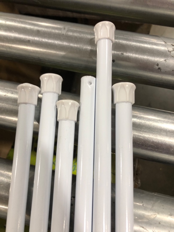 Photo 1 of 6 Pack Spring Tension Curtain Rod Adjustable Length for Kitchen, Bathroom, Cupboard, Wardrobe, Window, Bookshelf DIY Projects White 28" to 48"- 6 Pack