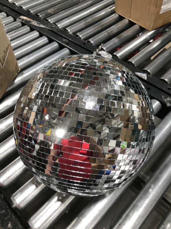 Photo 2 of 12" Disco Light Mirror Ball with Hanging Ring