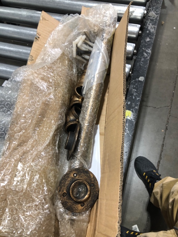 Photo 1 of Rebala Wall Handrail 2FT/60CM,Industrial Staircase Railing 1.25 Inch Tube Diameter,Galvanized Pipe Handrail,Handrails for Indoor Stairs with Wall Mount Support for Indoor, Outdoor,Antique Brass 2FT Antique Brass