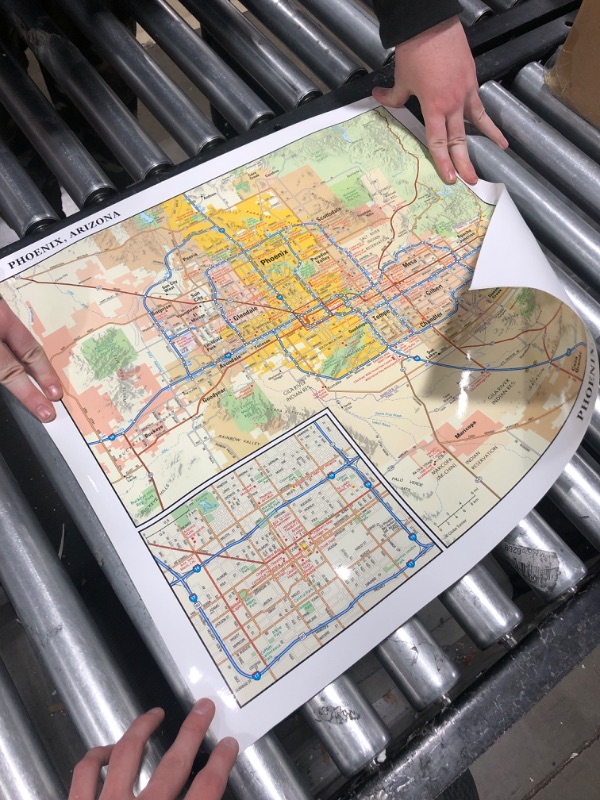 Photo 1 of Phoenix, Arizona Wall Map, Large - 22.75" x 21.5" Laminated