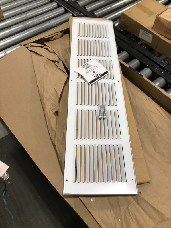 Photo 2 of 30"w X 6"h Steel Return Air Grilles - Sidewall and Ceiling - HVAC Duct Cover - White [Outer Dimensions: 31.75"w X 7.75"h] 30 X 6 White