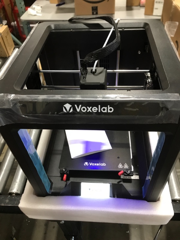 Photo 3 of Voxelab Aries 3D Pinter, Dual Z-axis Rails & Fully Assembled Semi-auto Leveling FDM Printer with Filament Sensor, Carborundum Glass Platform, Printing Size 200 x200 x 200 mm