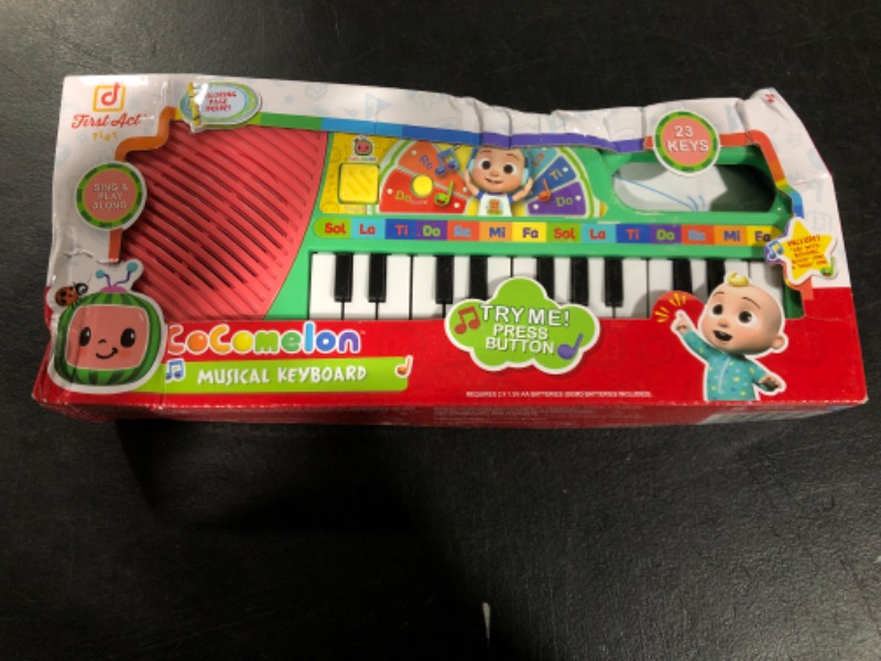 Photo 2 of CoComelon First Act Musical Keyboard, 23 Keys; Music and ABC Songs Pre-Recorded, Educational Music Toys, Carry N’ Go Handle---PACKAGE DAMAGE 