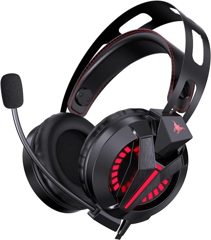 Photo 1 of Ajsaki M180 Pro Retro Gaming Headsets, Stereo Playstation 4 Headset with Microphone, Wired PC Headset with Noise Cancelling Mic, Over-Ear Gaming Headphones for PC/MAC/PS4/PS5/Nintendo Switch/Xbox One