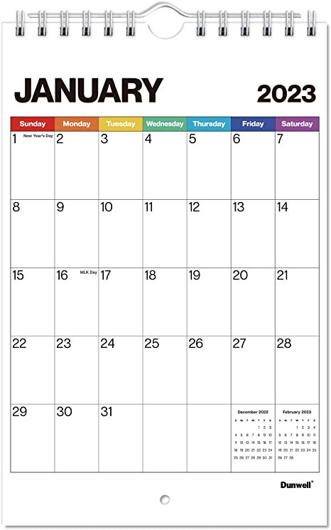 Photo 1 of Dunwell Mini Wall Calendar 2023 - (5.5x8.5, Colorful), Use to Dec 2023, Small Notepad Calendar, Little Calendar for Locker, Bulletin Board, Wall, or Desk 