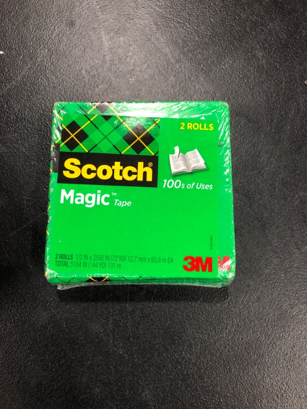 Photo 1 of Scotch® Magic™ Invisible Tape Refill, 1/2" x 72 yds., 2 Rolls (810-2P12-72)
