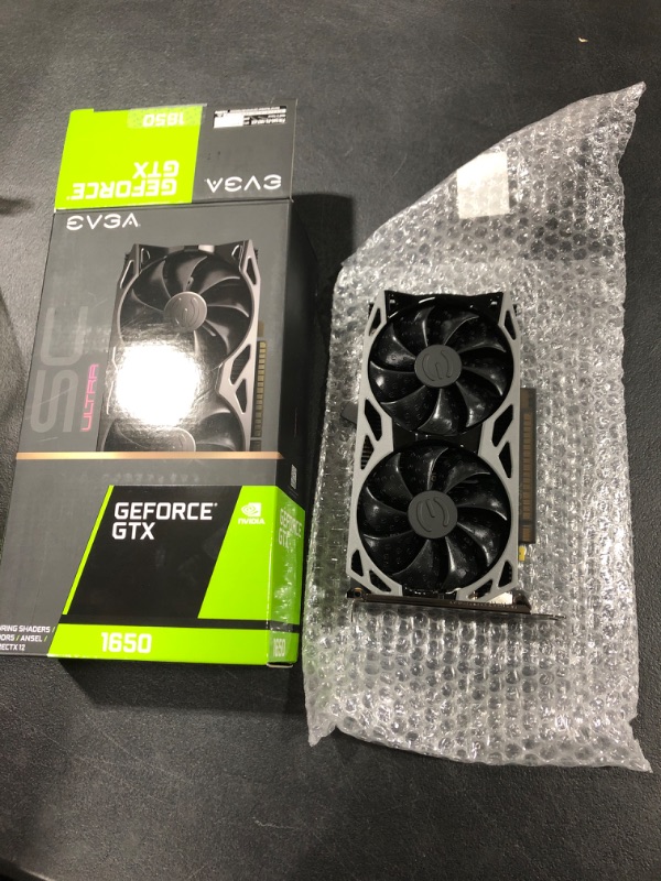 Photo 2 of EVGA GeForce GTX 1650 SC Ultra Gaming, 04G-P4-1057-KR, 4GB GDDR5, Dual Fan, Metal Backplate