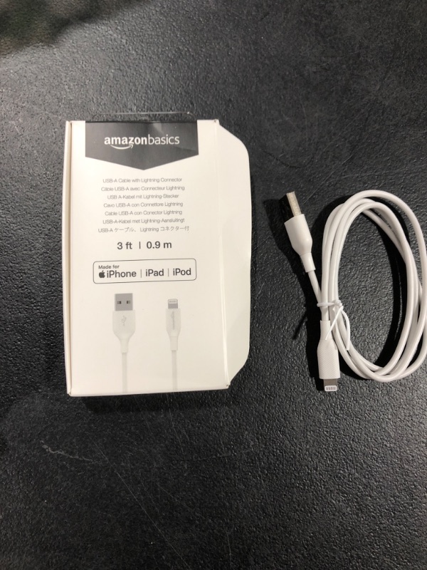 Photo 1 of Amazon Basics 3ft/.9m Iphone Lightning Cable - White