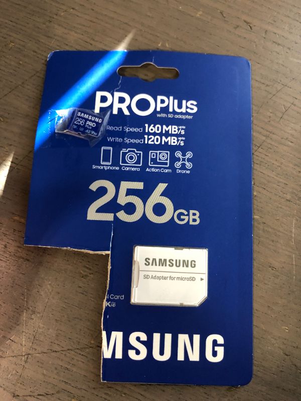 Photo 2 of SAMSUNG PRO Plus + Adapter 256GB microSDXC Up to 160MB/s UHS-I, U3, A2, V30, Full HD & 4K UHD Memory Card for Android Smartphones, Tablets, Go Pro and DJI Drone (MB-MD256KA/AM) 256GB PRO Plus