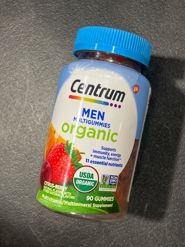 Photo 2 of Centrum Men's Organic Multi gummies, Men's Multivitamin Gummies, Organic Multivitamin for Men with Essential Nutrients for Immune Support, Energy, and Muscle Function - 90 Count