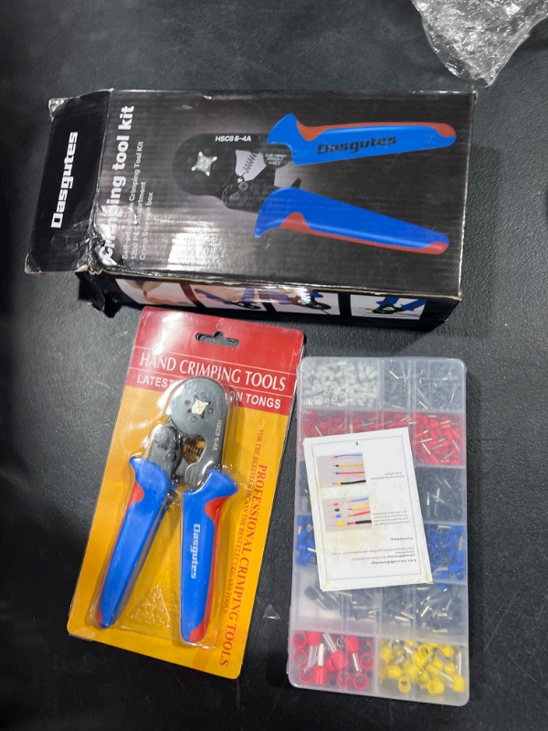 Photo 2 of Wieprima Ferrules Crimping Tool Kit, Ferrule Crimper Plier Set with 1200PCS Wire Ferrules Kit Wire End Terminals Adjustable Ratchet Wire Crimping Tool for AWG 23-7/0.25-10 mm (TL-001-Blue)