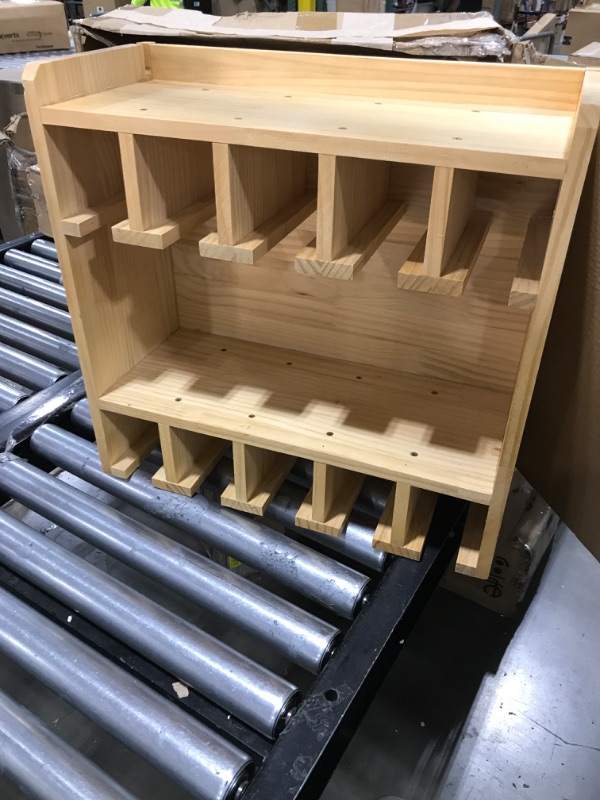 Photo 2 of Iron Forge Tools Power Tool Organizer for Garage - Fully Assembled Wood Tool Chest and 10 Drill Charging Station - Great Workshop Organization and Storage Gift for Men 1 Shelf Organizer - 10 Slots---box damage 