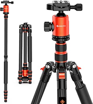 Photo 1 of GEEKOTO 79 inches Carbon Fiber Camera Tripod Monopod with 360 Degree Ball Head 1/4 inch Quick Shoe Plate Professional Tripod Load up to 26.5 pounds
