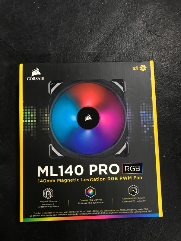 Photo 2 of Corsair ML140 PRO 140mm Premium Magnetic Levitation RGB LED PWM Fan Single Pack (CO-9050077-WW) RGB 140mm Pro Single Pack