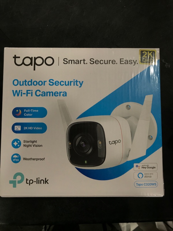 Photo 1 of TP-Link Tapo 2K QHD Security Camera Outdoor Wired, Starlight Sensor for Color Night Vision, Free AI Detection, Works with Alexa & Google Home, Built-in Siren, Cloud/SD Card Storage (Tapo C320WS) 2K w/ Starlight Sensor