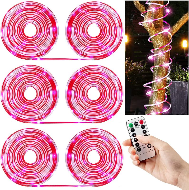 Photo 1 of 3 Pack 32.8 Ft Candy Cane Christmas Lights LED Christmas Candy Lights Battery Powered Outdoor Indoor String Lights Candy Rope Tube 8 Lighting Modes Fairy Lights Candy Cane Decorations for Party Decor 