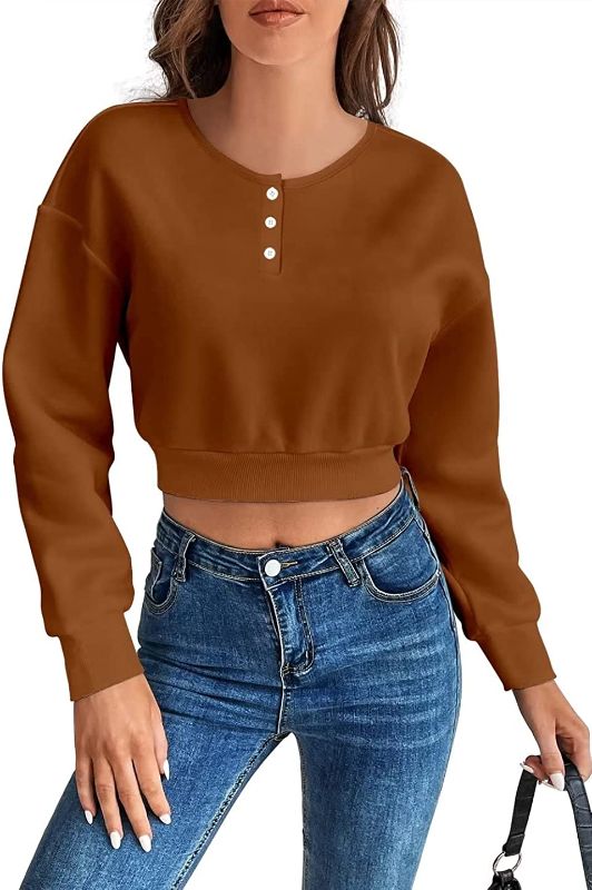 Photo 1 of DARKRANI Womens Crewneck Cropped Sweatshirt Long Sleeves Crop Tops Drop Shoulder Pullover
Size XXL