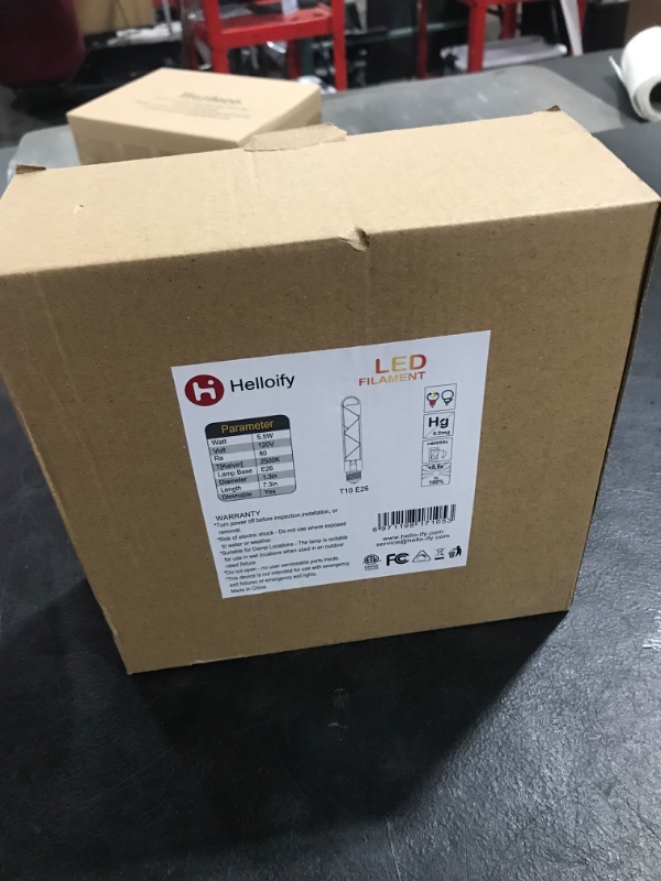 Photo 1 of helloify T10 Dimmable Vintage LED Edison Tubular Bulb, 40W Equivalent, High Brightness, Warm White 2500K, Amber Glass, Tube Cover Light, E26 Screw Base, 4 Pack