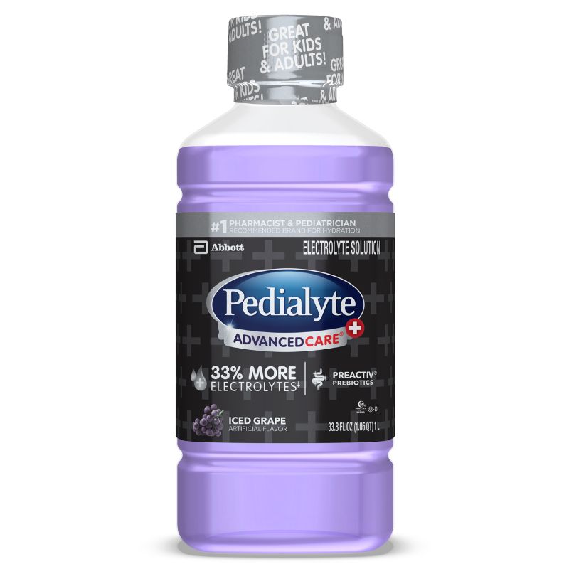 Photo 1 of Pedialyte AdvancedCare Plus Iced Grape Liquid 12 Fl Oz Bottle (Count 4)
